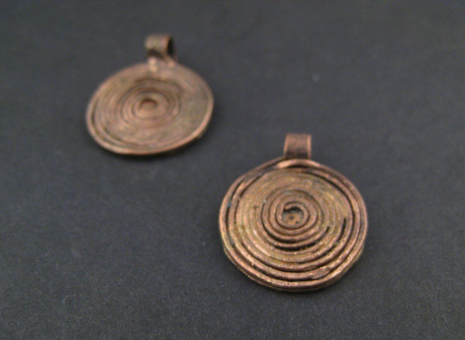 Vintage Ethiopian Copper Spiral Pendant (Set of 2) - The Bead Chest
