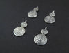 Small Berber Spiral Silver Niello Pendants (Set of 4)