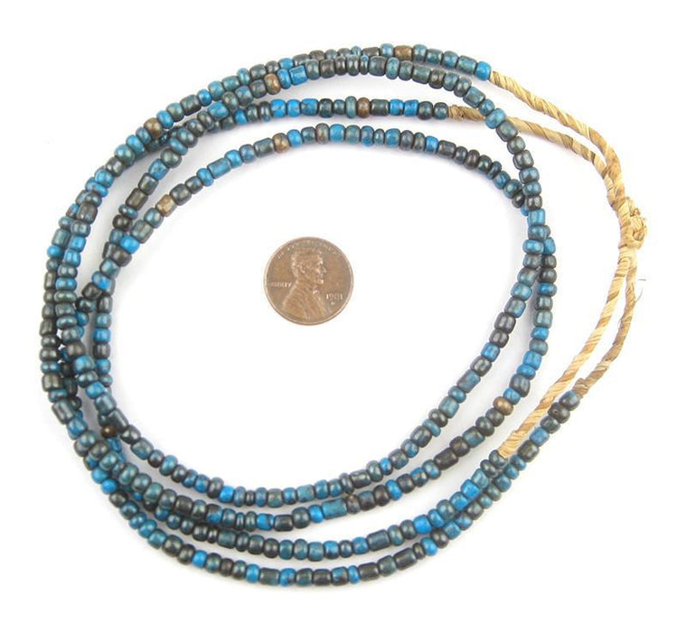 Mottled Turquoise Ghana Glass Beads (2 Strands) - The Bead Chest