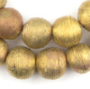 Wound Round Ghana Brass Filigree Beads (19mm)