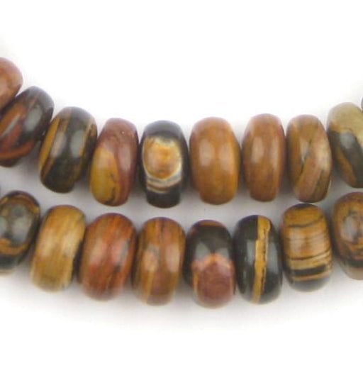 African Opal Rondelle Beads (5x10mm) - The Bead Chest