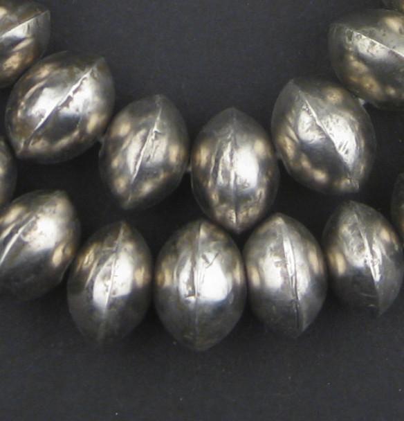 Mali Silver Bicone Beads (12x19mm) - The Bead Chest