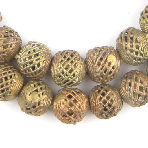 Weaved Brass Filigree Globe Beads (17mm) - The Bead Chest