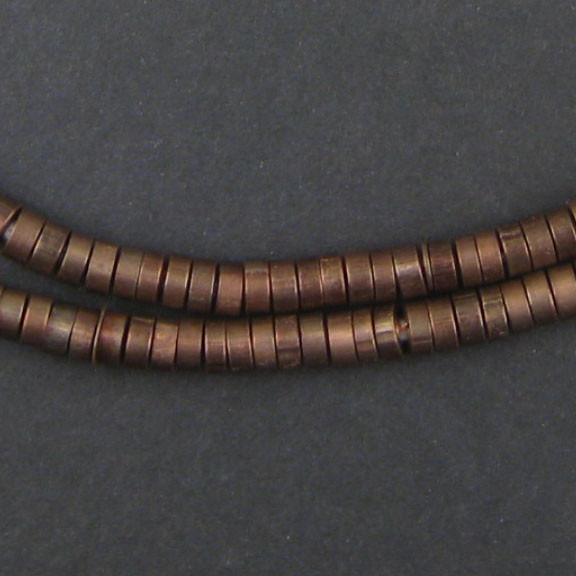 Antiqued Copper Snake Disk Beads (5mm) - The Bead Chest
