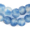 Cobalt Blue Swirl Recycled Glass Beads (14mm)