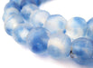 Cobalt Blue Swirl Recycled Glass Beads (14mm) - The Bead Chest