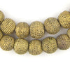 Woven Round Ghana Brass Filigree Beads (14mm)