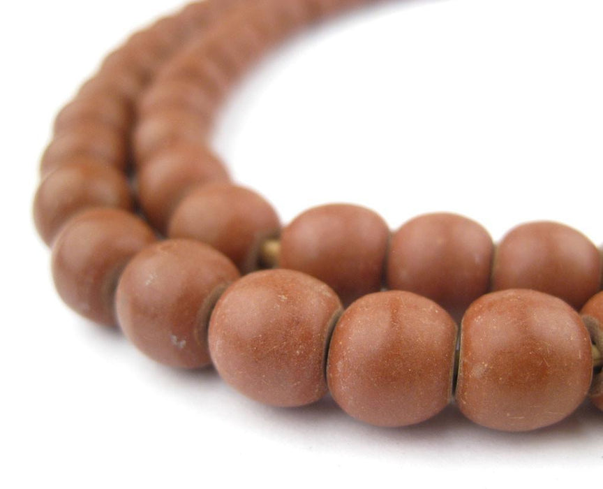 Vintage Brown Round Padre Beads - The Bead Chest