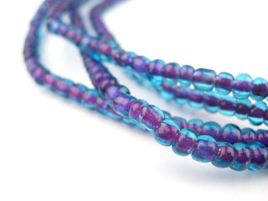 Iridescent Purple Ghana Glass Beads (2 Strands) - The Bead Chest