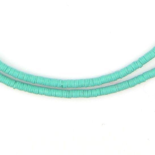 Turquoise Vinyl Phono Record Beads (3mm) - The Bead Chest