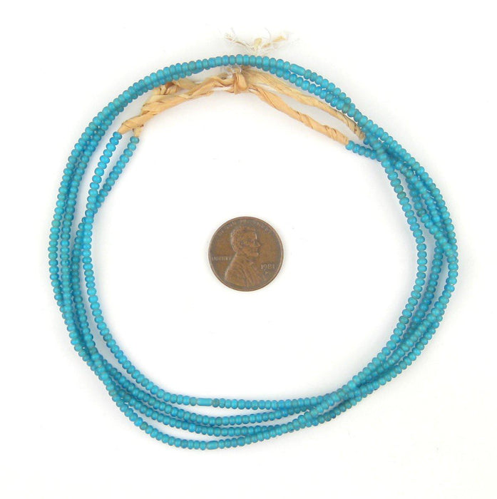 Tiny Turquoise White Heart Seed Beads (2mm) - The Bead Chest