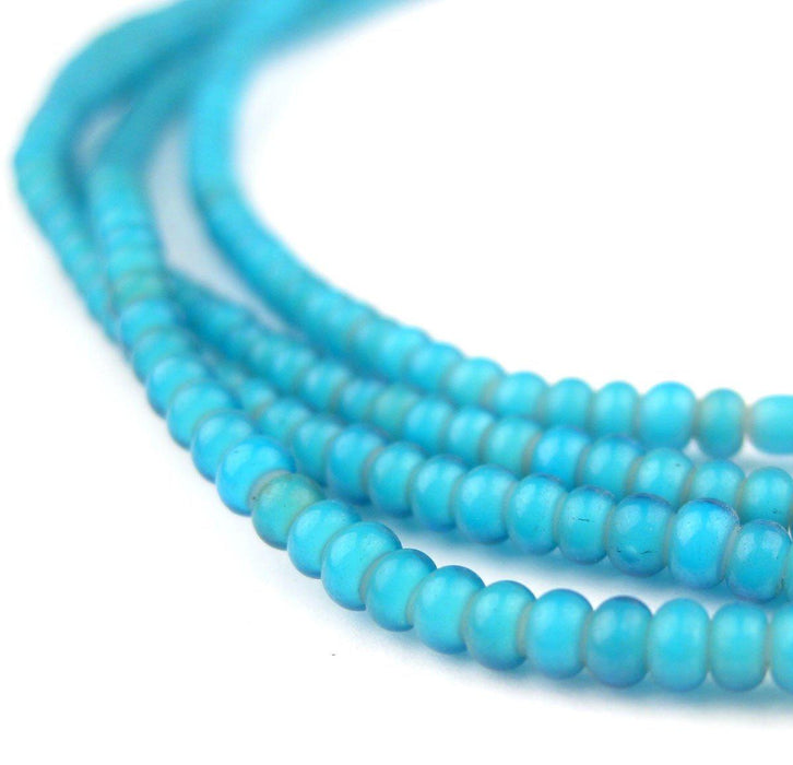 Tiny Turquoise White Heart Seed Beads (2mm) - The Bead Chest