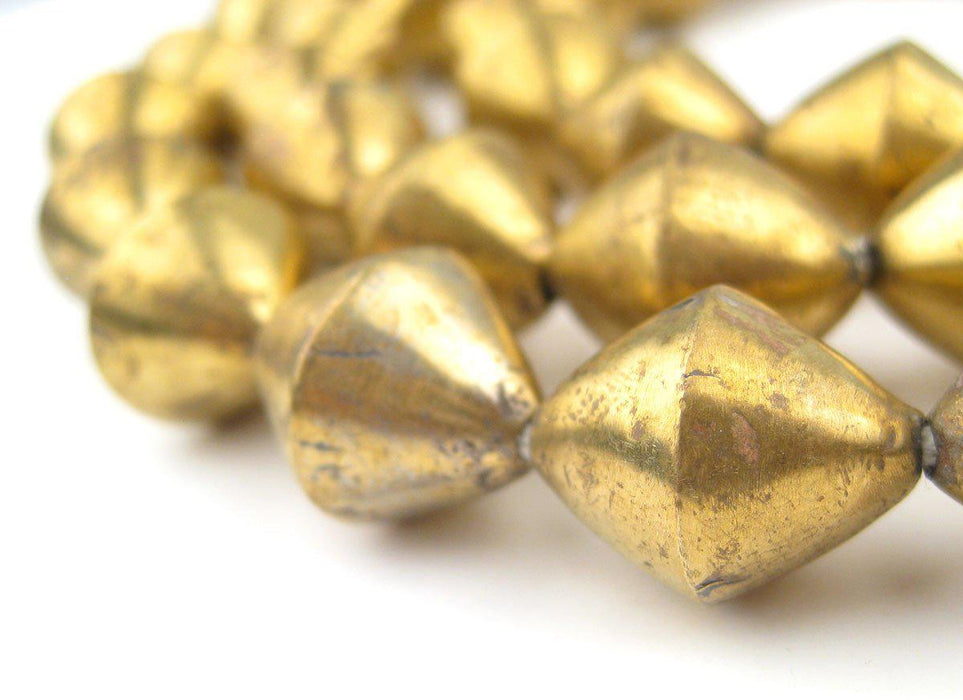 Mali Brass Bicone Beads (17x14mm) - The Bead Chest