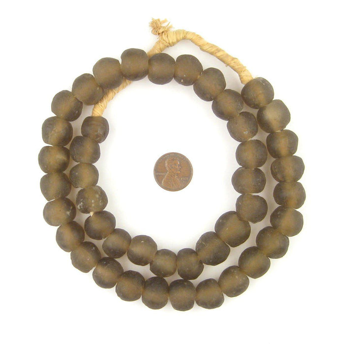 Brown Recycled Glass Beads (14mm) - The Bead Chest