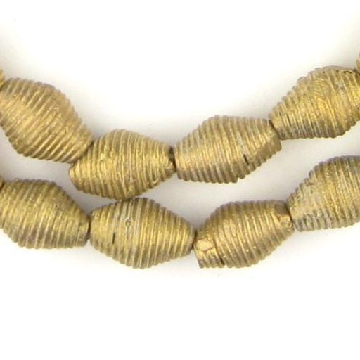 Wound Bicone Ghana Brass Beads (17x11mm) - The Bead Chest