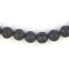 Charcoal Black Volcanic Lava Stone Beads (8mm)