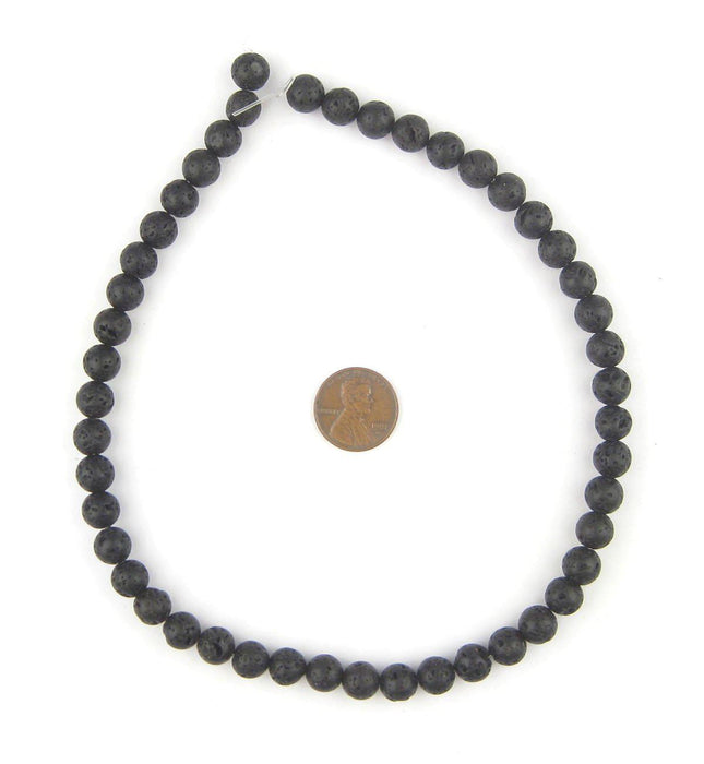 Natural Volcanic Lava Beads Bracelet,8mm Beads, Genuine Gemstone