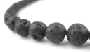 Charcoal Black Volcanic Lava Stone Beads (8mm) - The Bead Chest