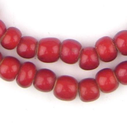 Super Jumbo Padre-Sized Cranberry White Heart Beads (9mm) - The Bead Chest