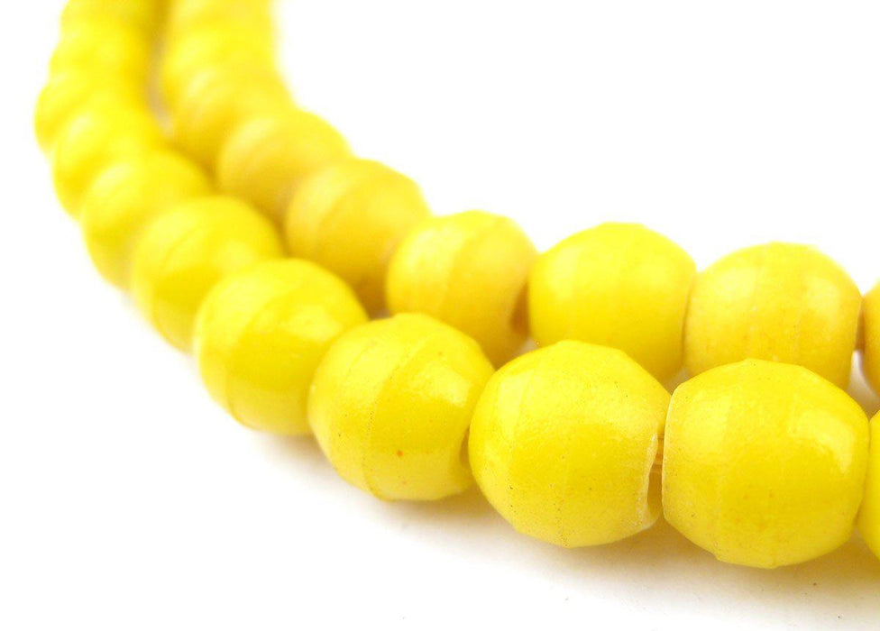 Sunflower Yellow Round Nigerian Olombo Padre Beads - The Bead Chest