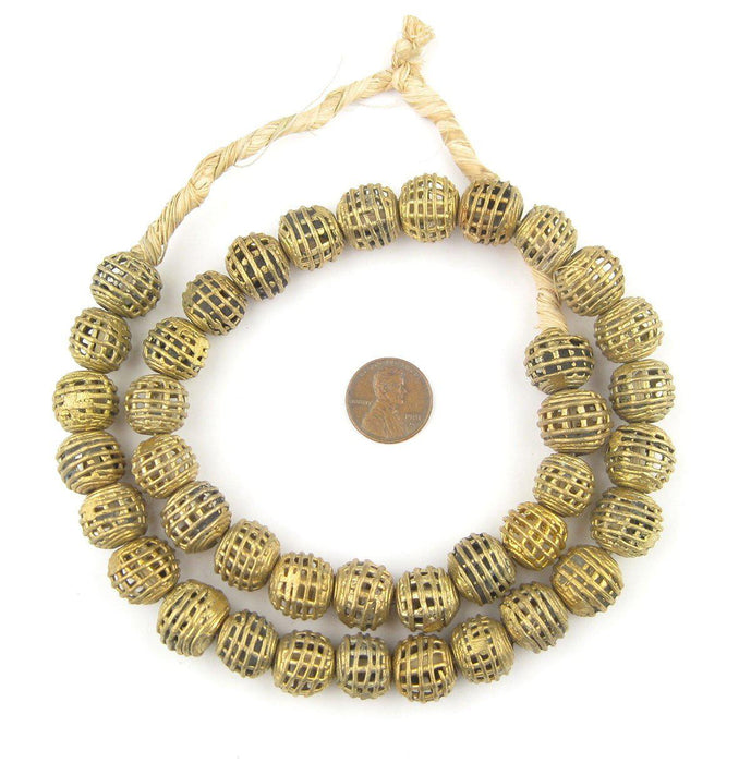 Basket-Shaped Round Brass Filigree Beads (15mm) - The Bead Chest