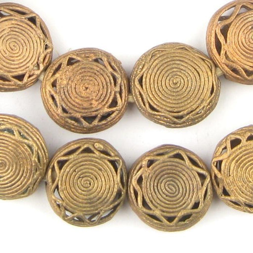 Circular Star Ghana Brass Filigree Beads (24mm) - The Bead Chest