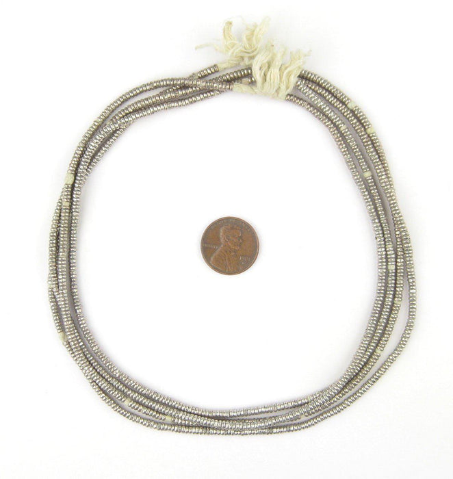 Dark Silver Heishi Ethiopian Beads (3mm) - The Bead Chest