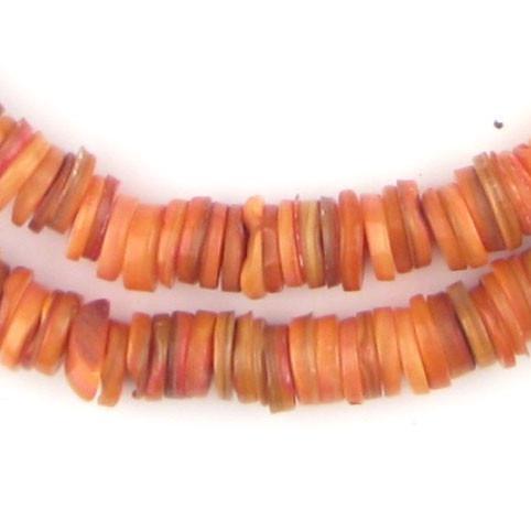 Amber Orange Moroccan Heishi Shell Beads - The Bead Chest
