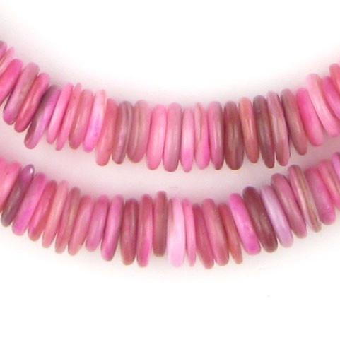 Tulip Pink Moroccan Heishi Shell Beads - The Bead Chest