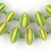 Yellow and Green Recycled Paper Beads from Uganda (Large) - The Bead Chest
