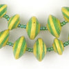 Yellow and Green Recycled Paper Beads from Uganda (Large)