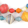 Multicolor Recycled Paper Beads from Uganda (Large)