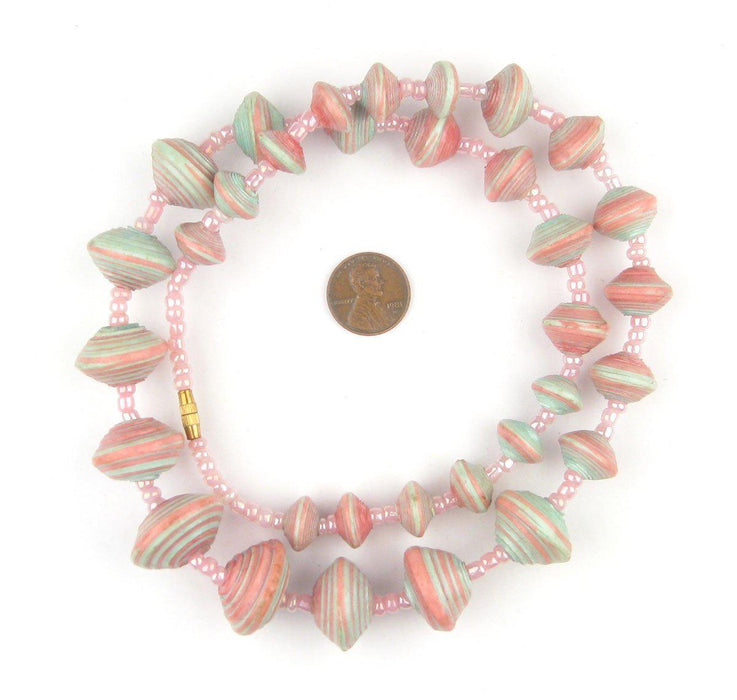 Pastel Medley Recycled Paper Beads from Uganda (Large) - The Bead Chest