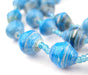 Turquoise and White Recycled Paper Beads from Uganda - The Bead Chest