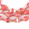 Red and White Recycled Paper Beads from Uganda