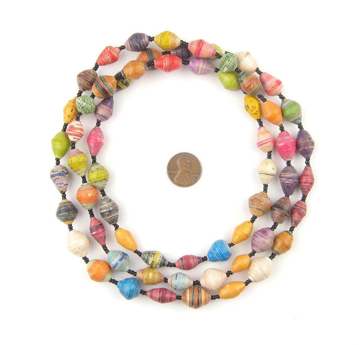 Beachside Medley Recycled Paper Beads from Uganda - The Bead Chest