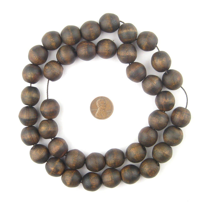 Vintage-Style Round Olive Wood Beads from Bethlehem (16mm) - The Bead Chest