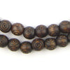 Carved Vintage-Style Round Olive Wood Beads from Bethlehem (8mm)