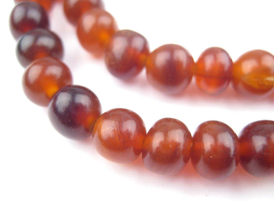 Amber Round Horn Beads (8mm) - The Bead Chest