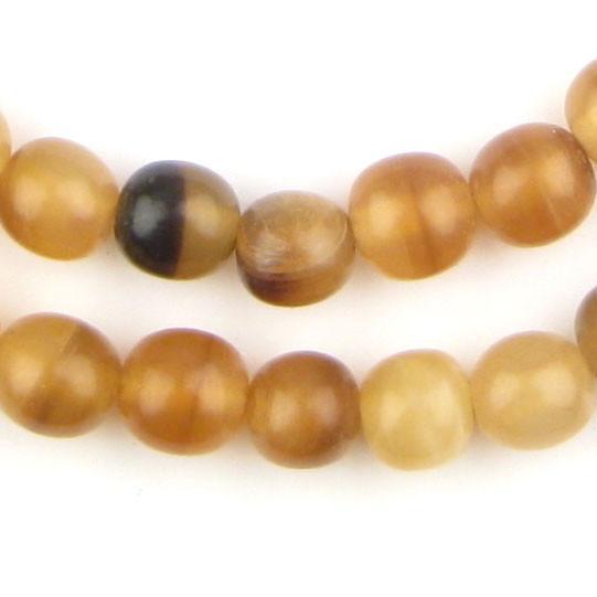 Natural Round Horn Beads (8mm) - The Bead Chest