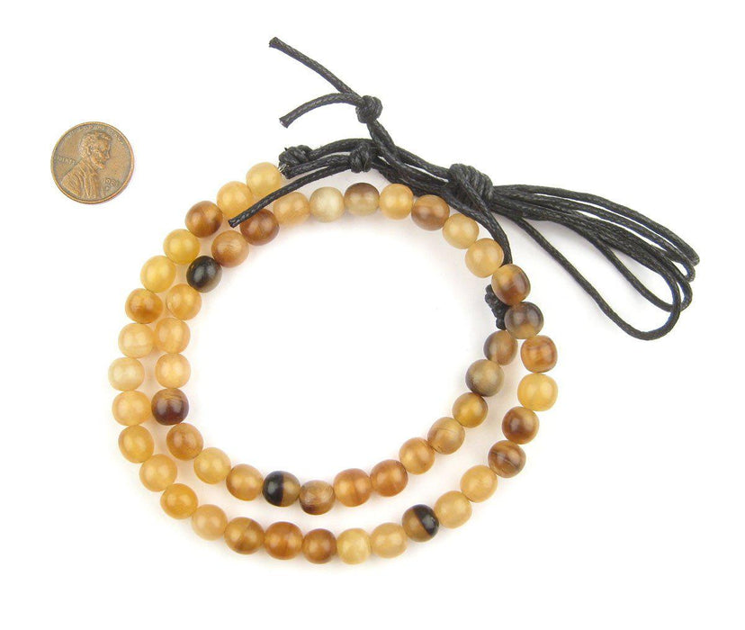 Natural Round Horn Beads (8mm) - The Bead Chest