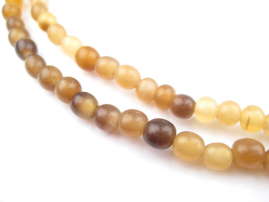 Natural Round Horn Beads (5mm) - The Bead Chest