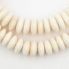 Saucer White Bone Beads (9mm)