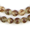 Brown & White Splotch Natural Seed Beads (12mm)