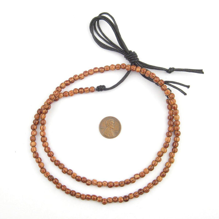 Round Natural Palm Wood Beads (5mm) - The Bead Chest