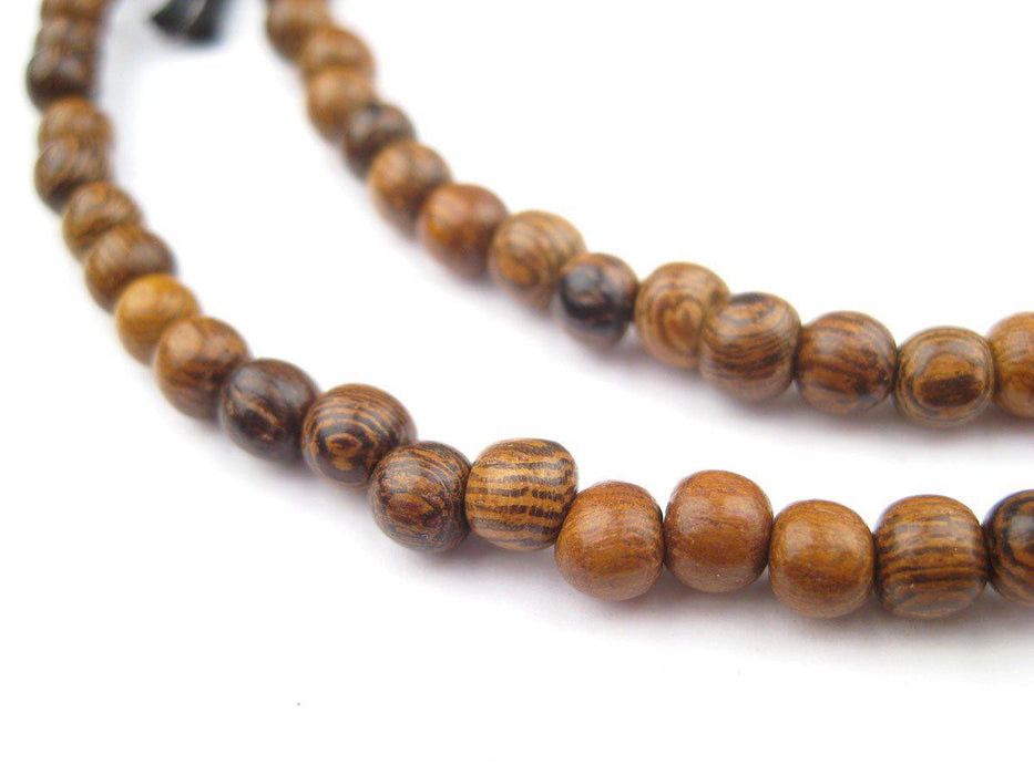 Round Grainy Wood Beads (5mm) - The Bead Chest