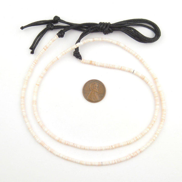 Pink Natural Shell Heishi Beads (3mm) - The Bead Chest