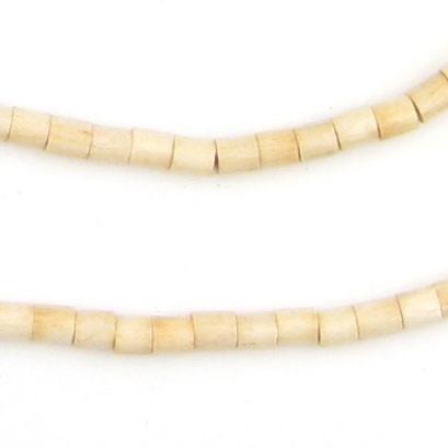 Beige Cylindrical Wood Beads (4mm) - The Bead Chest