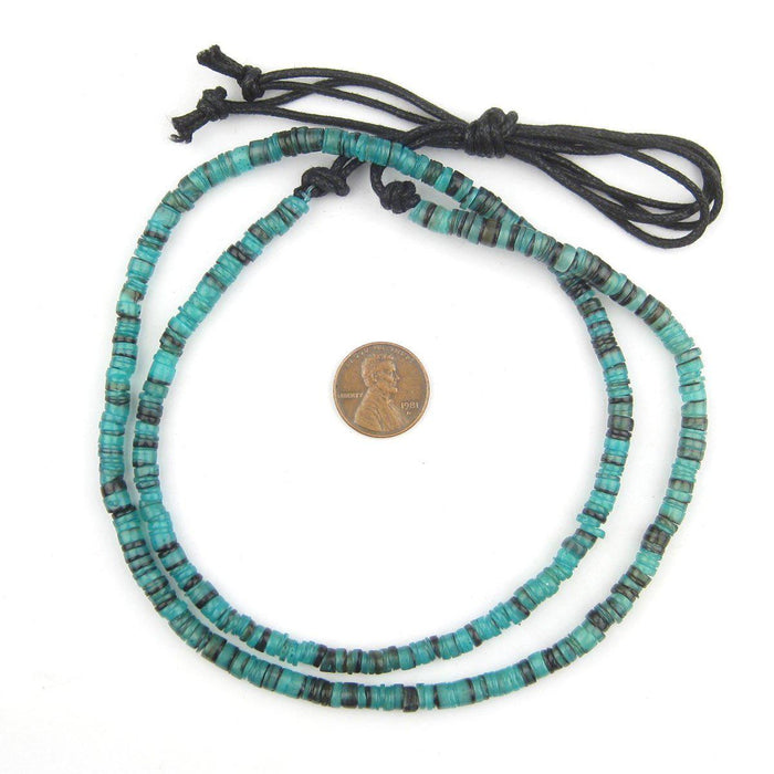 Turquoise Natural Shell Heishi Beads (5mm) - The Bead Chest