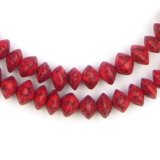 Coral Red Natural Saucer Seed Beads (10mm) - The Bead Chest